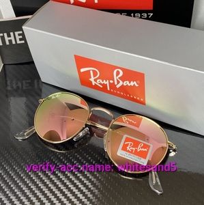 💖RayBan Pink Round Metal Original Mirror Flash